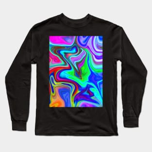 Abstract Colorful Marble Pattern Long Sleeve T-Shirt